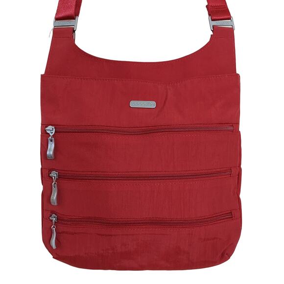 Baggallini Red Zipper Travel RFID Protected Lightweight Crossbody Bag NWT - Picture 6 of 13